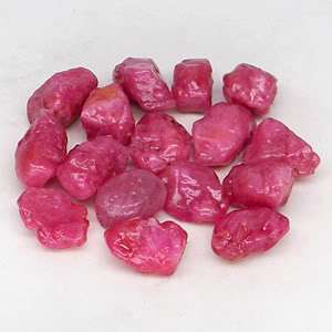 16PCS ROUGH SHINNING GEMSTONE RED PINK MOZAMBIQUE RUBY 79.45CT  