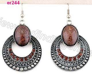   nice Tibetan Silver rotundity Crystal dangle Earrings er241 244  