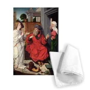 Abraham, Sara and an Angel, c.1520 (oil on   Tea Towel 100% Cotton 