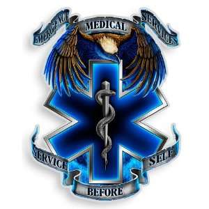  EMS Service Before Self   Reflective 3M Car Decals Sports 