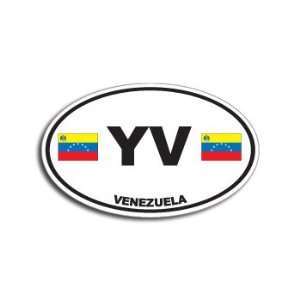  YV VENEZUELA Country Auto Oval Flag   Window Bumper 