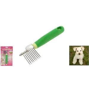   Green Handle Dog Cat Pets Steel Grooming Moulting Comb