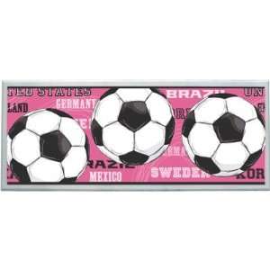  Pink Soccer Balls Wall Plaque