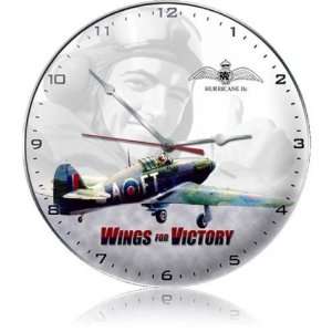  Wings For Victory Aviation Clock   Garage Art Signs