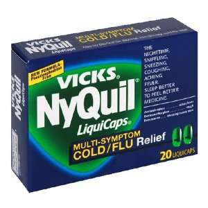 Vicks Nyquil Multi Symptom Cold/Flu Relief, 20 LiquiCaps  