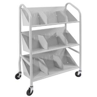 Buddy Products Sloped Two Shelf Book Cart, Steel, 14.25 x 26 x 26 