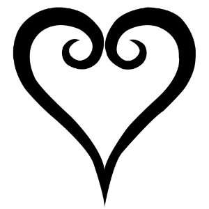  Kingdom Hearts Heart Logo 5 Inch Black Decal Sticker 