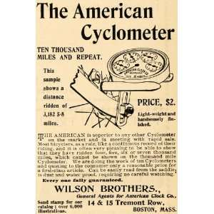  1895 Ad American Cyclometer Wilson Brothers Bicycle 