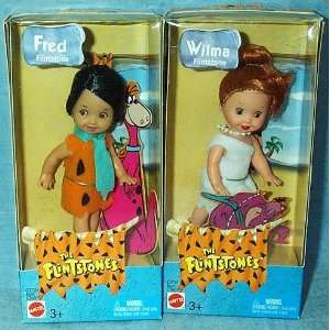    Barbie Kelly Fred and Wilma Flintstones 4 Dolls Toys & Games