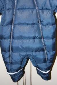 EUC Baby Dior Navy Puffy Snowsuit With Hood 3 Month 3M  