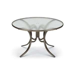   Acrylic Top Table Aluminum 42 Round Glass Dining Textured Canyon