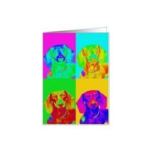 Pop Art Dachshund Neon Card