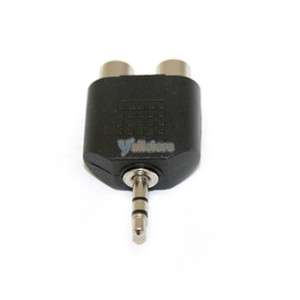5mm Stereo Plug to Dual 2 Port RCA Female Adapter Y  