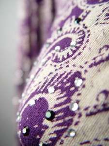 EMBELLISHED Ethnic Henna Tattoo Print Rhinestone Casual Soft Knit Mini 
