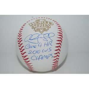  Aubrey Huff Autographed Baseball   World Series 