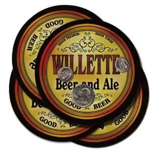  WILLETTE Family Name Beer & Ale Coasters 