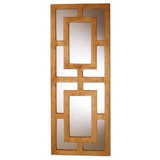 Gold Asian Contemporary Fretwork Mirror  