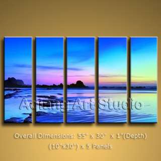 Peaceful Glow Seascape Oil Painting Contemporary Canvas Wall Art 