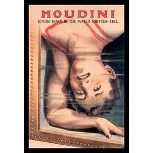  Houdini Upside Down in the Water Torture Cell   16x24 