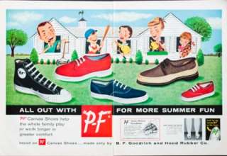 1956 P F Canvas Shoes vintage ad  