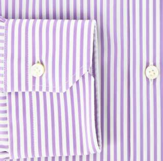 New $325 Barba Napoli Lavender Purple Shirt 17.5/44  