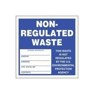  Hazardous Waste Labels NON REGULATED WASTE 6 x 6 (Roll 
