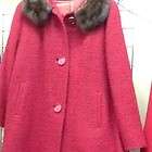 Vintage Womens Coat Cranberry with Mink Collar Beautif