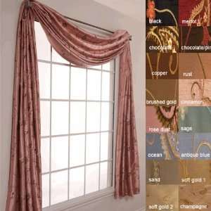  Adella 216? Embroidered Faux Silk Scarf Window Valance by 