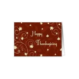 Happy Thanksgiving from Family Card   Red Yellow Fall Leaves Card