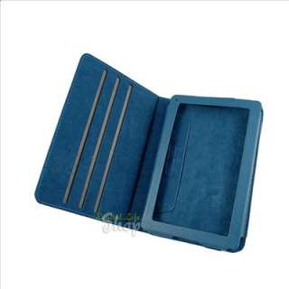 Blue 360 Degree Rotary Leather Stand Case Cover for  Kindle Fire 