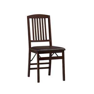 Espresso Wood Triena Mission Folding Chairs Set of 2 753793844671 