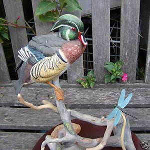 FRANKLIN MINT WOOD DUCK DRAGONFLY SCULPTURE FREESHIPING  