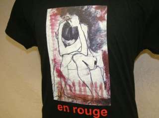 EN ROUGE RED t shirt FRENCH GALLERY PAINTING L  