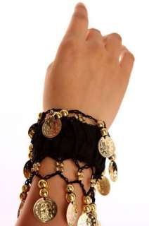 BELLY DANCE GOLD COIN ARM HAND CUFF BRACELET 12 COLOR  