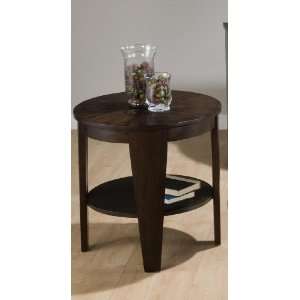  Whylie Walnut Finished Round End Table