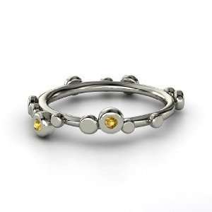  Fizzy Stack Ring, 14K White Gold Ring with Citrine 