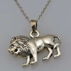 Silver Lion Pendant with 18 Chain