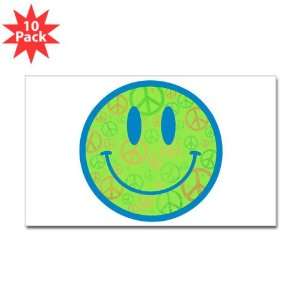   Rectangle) (10 Pack) Smiley Face With Peace Symbols 