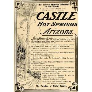  1906 Ad Castle Hot Springs Arizona Winter Resort Health 