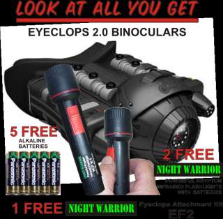 EYECLOPS WITH FREE BATTERIES AND 2 IR FLASHLIGHTS  