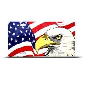  American Flag Bald Eagle Freedom Metal License Plate 