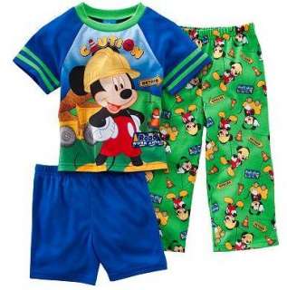 Disney MICKEY MOUSE 3 Piece Pajamas pjs Shirt 2T 3T 4T  