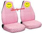 cute ^^SMILEY FACE CAR SEAT COVERS PINK HEART awesome