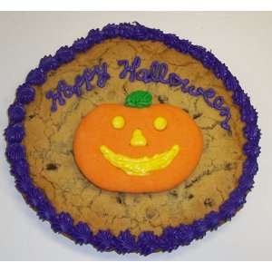   Cakes 1 lb. Chocolate Chip Cookie Cake with Pumpkin Cookie Purple Trim