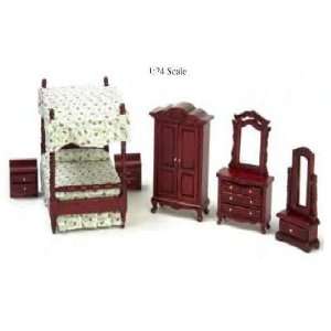   Furniture   10pc Cherry Canopy Bedroom set W/Accessories Toys & Games
