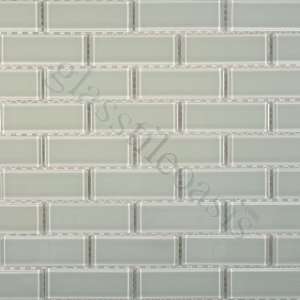  Dust 1 x 3 Grey Crystile Solids Glossy Glass Tile 