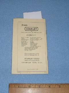 Stanley Tool Reprint Instructions Butt Gage #45 Plane  
