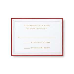  Embossed White Response Card with Red Border