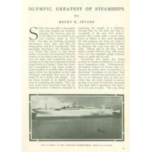  1911 Steamships White Star Liner Olympic illustrated 