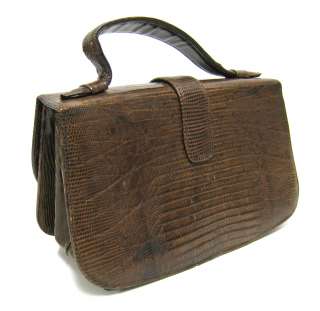 Vintage Lizard Skin Leather Bellestone Purse Bag  
